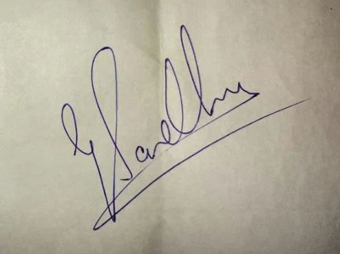 Gurpreet Singh Sandhu Wiki, Height, Age, Wife, Family, Biography, etc. 6 Gurpreet Singh Sandhu's autograph