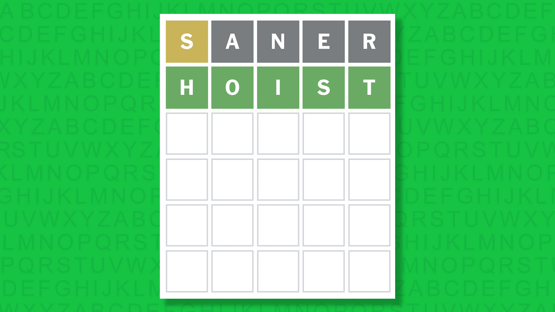 NYT Wordle's answer for the game 1706 on a green background