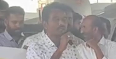 K. Shivaram during a political rally in 2014