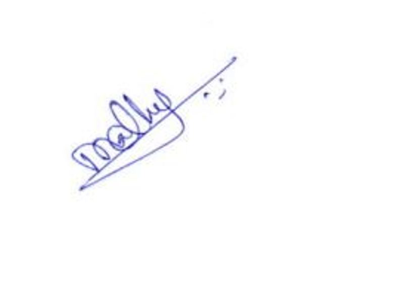 مادھوی لٹھا کے دستخط