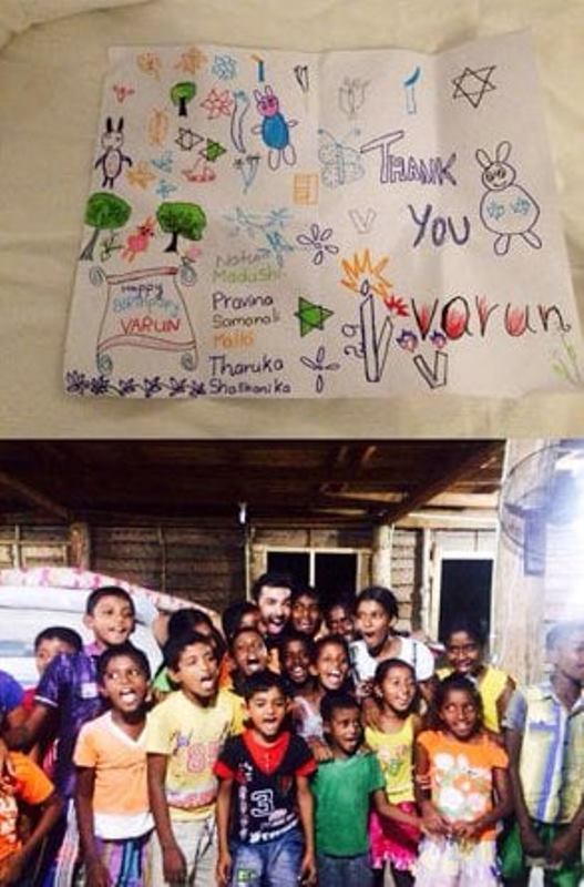 Varun Mitra's birthday with Sri Lankan children