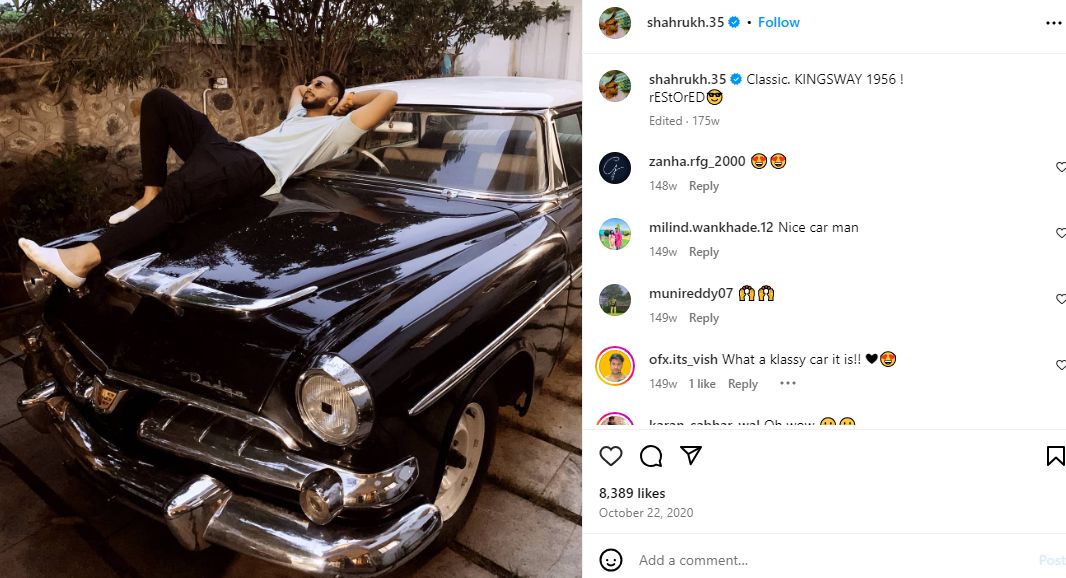 شاہ رخ خان کی اپنی کلاسک کنگز وے کار کے بارے میں انسٹاگرام پوسٹ