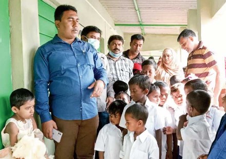 Sheikh Shahjahan visits a local school