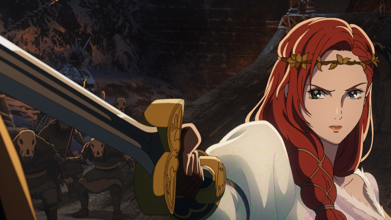 The Lord of the Rings: The War of the Rohirrim میں عزم کے ساتھ جنگ ​​میں ہیرا نے اپنی تلوار تھام رکھی ہے۔