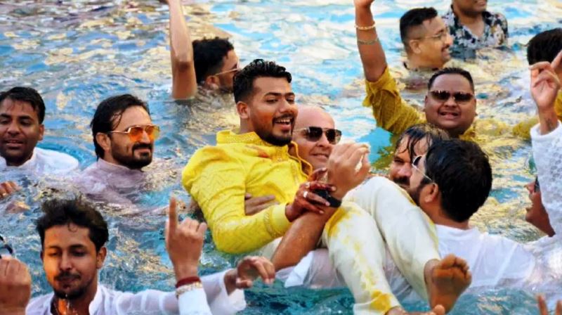 Saurabh Chandrakar attending a wedding event held at RAK in Dubai