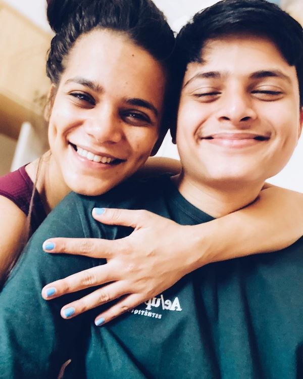 Srishti Shrivastava and her brother