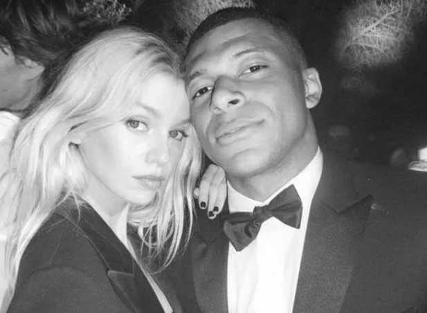 Kylian Mbappe (left) with Stella Maxwell