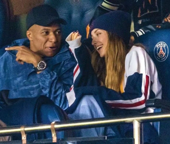 Kylian Mbappe and his girlfriend Emma Smet
