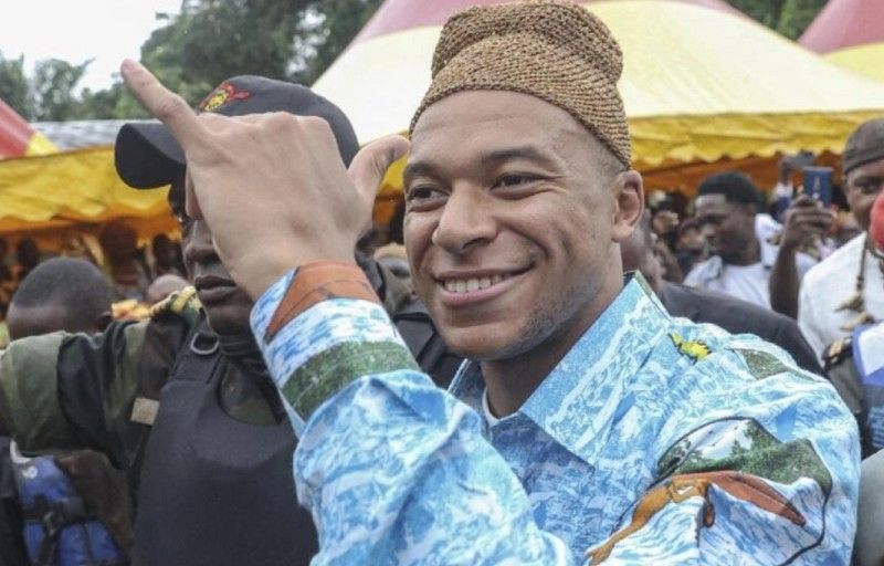 Kylian Mbappe visits his father's ancestral village in Cameroon