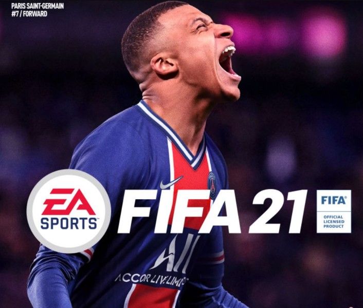 Kylian Mbappe appears on the cover of the FIFA 21 video game