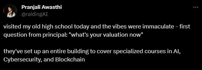 Pranjali's tweets about her high school