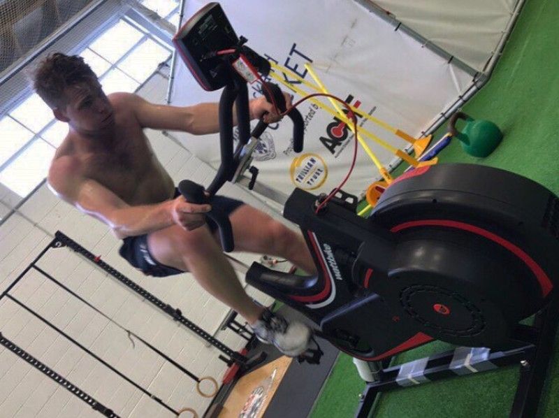 Rocky Ferguson during a gym session