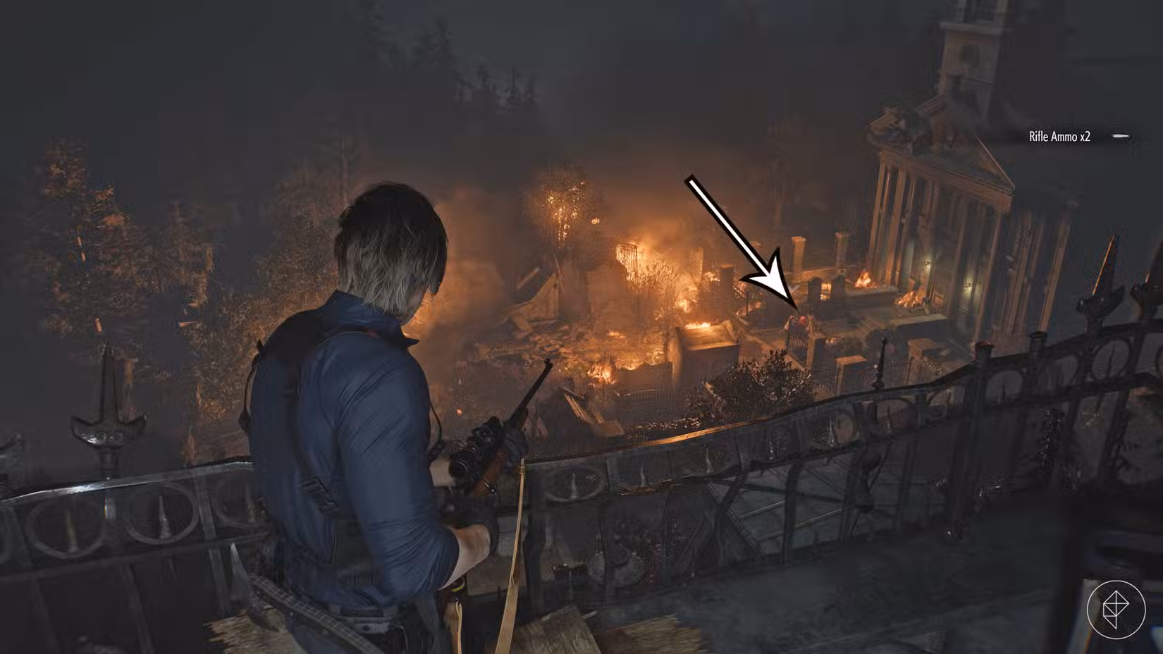 Leon shoots the zombies that try to attack Grace in Resident Evil Requiem.