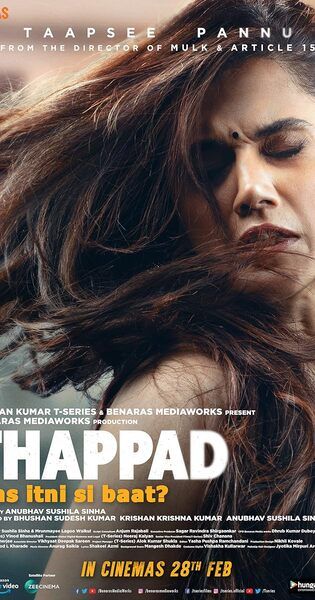Poster for Hindi movie 'Thapad' (2020)