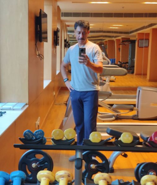 Purnendu Bhattacharya during a workout session