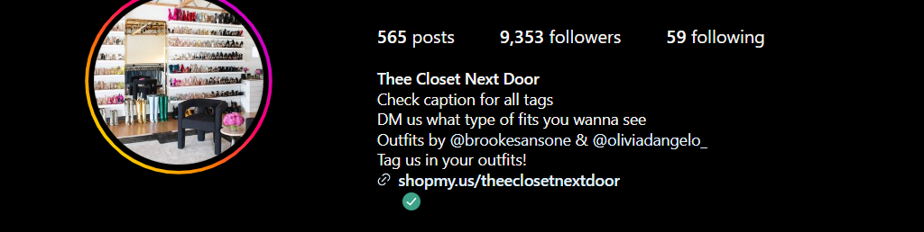 Brooke Sansone's Instagram Page - Thee Closet Next Door