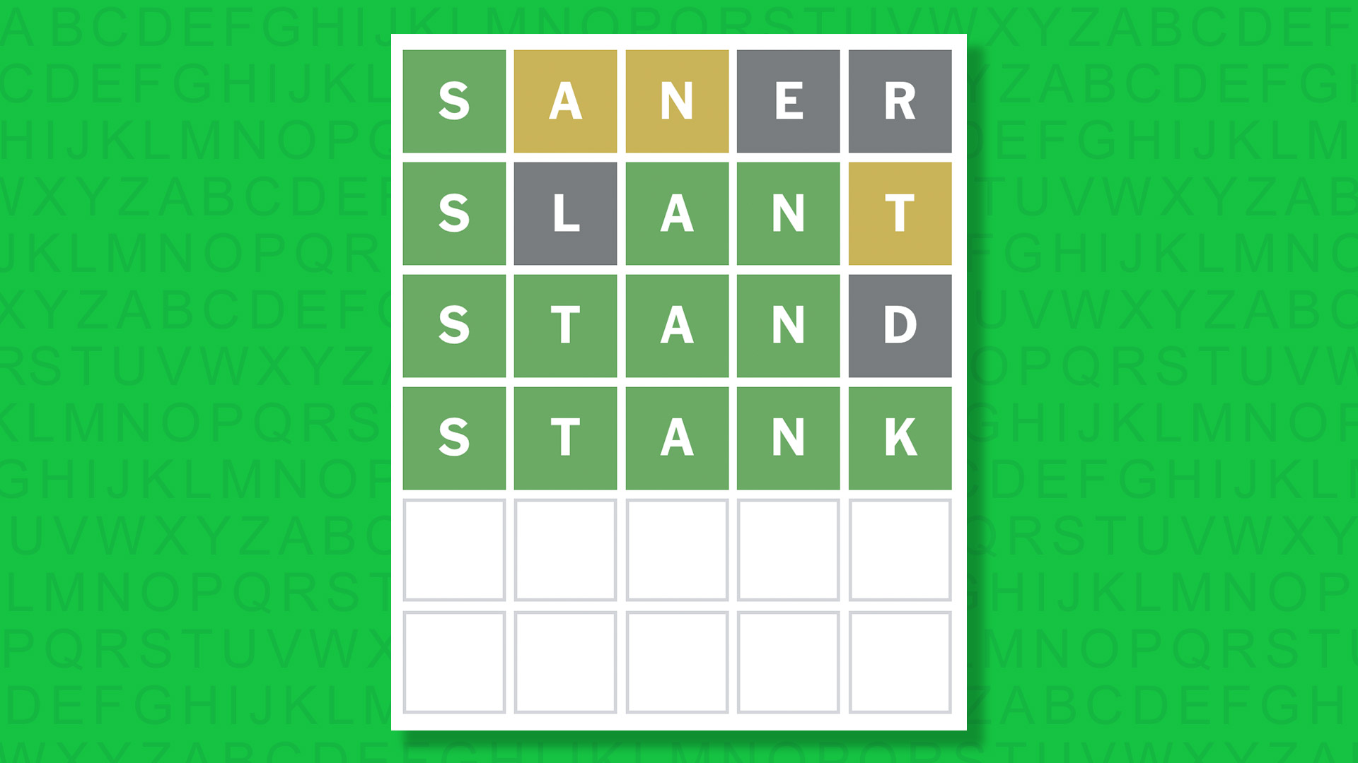 NYT Wordle's answer for the game 1707 on a green background