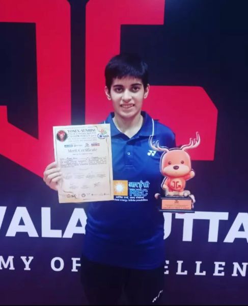 Anmol after winning the Sub-Junior National Badminton Championships