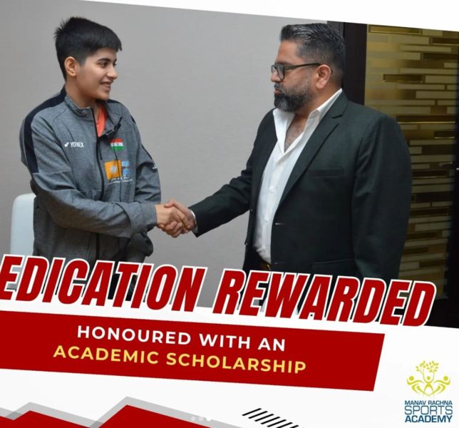 Anmol honored by Manav Rachna Sports Academy