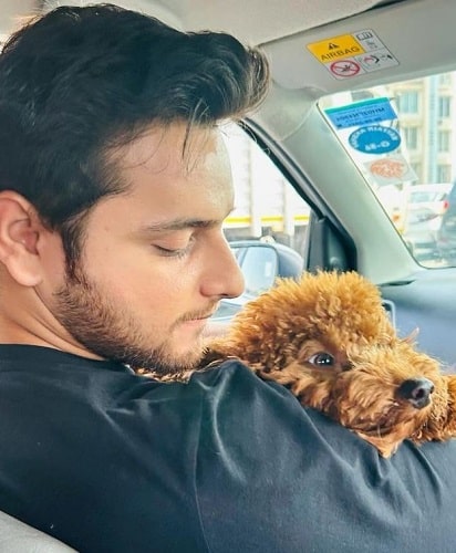 Shivam Khajuria with his dog