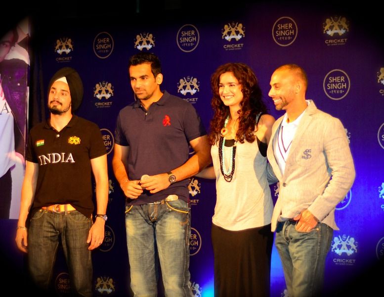 Zaheer Khan (second from the left) became the brand ambassador for fashion brand Sher Singh.