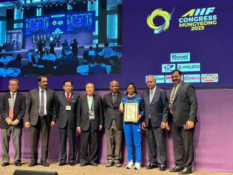 Salima Tete (third from right) appointed as India AHF Player Ambassador