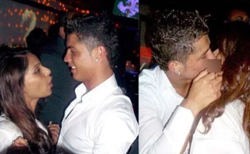 Collage of party photos of Bipasha Basu and Cristiano Ronaldo