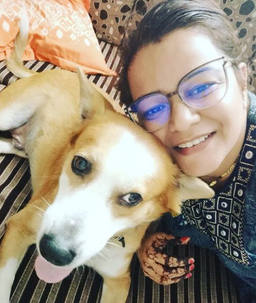 Hetal Dave with his dog Mogli