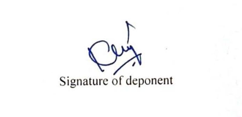Signature of Chandigarh Mayor Kuldeep Kumar