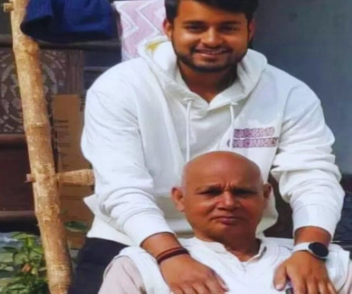 Sushant Mishra with his grandfather