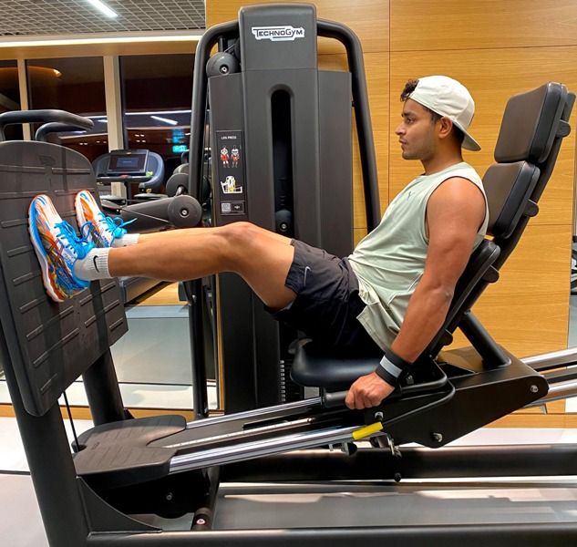 Sushant Mishra during gym workout session