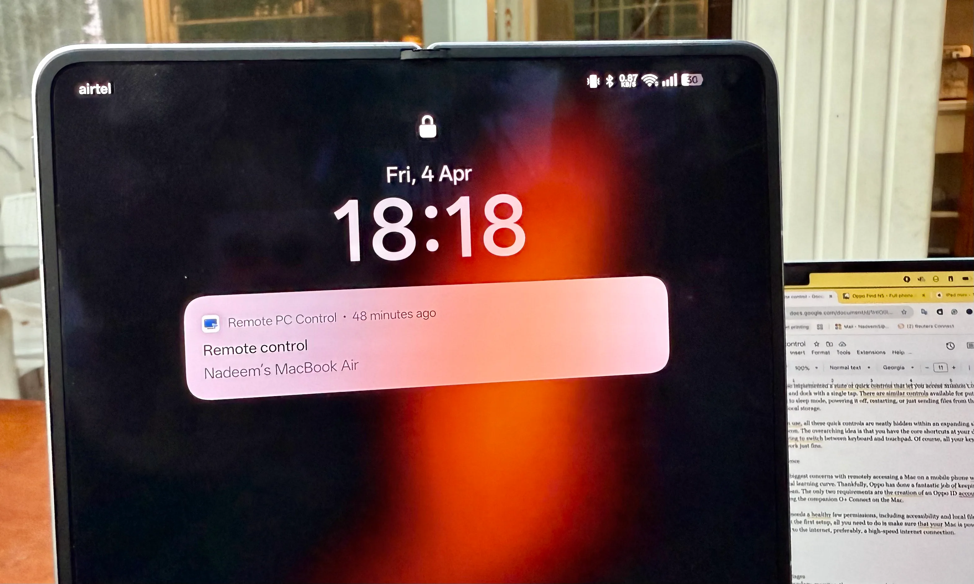 Anyone remotely accessing Mac using Oppo Find N5.