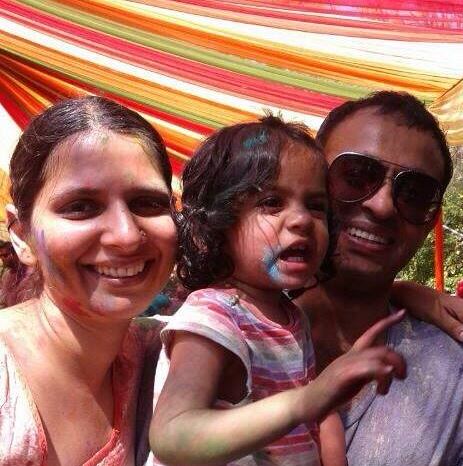 Mani Shankar Aiyar's daughter Yamini Aiyar with her husband and daughter