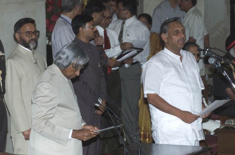 Mani Shankar takes oath as Union Cabinet Minister for Petroleum and Natural Gas.