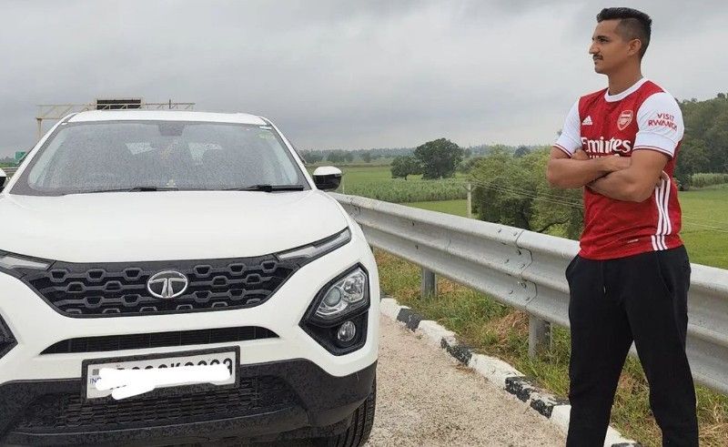 Sumit Kumar in a Tata Harrier SUV