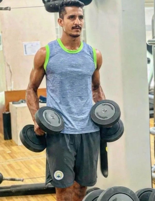 Sumit Kumar during a gym session.