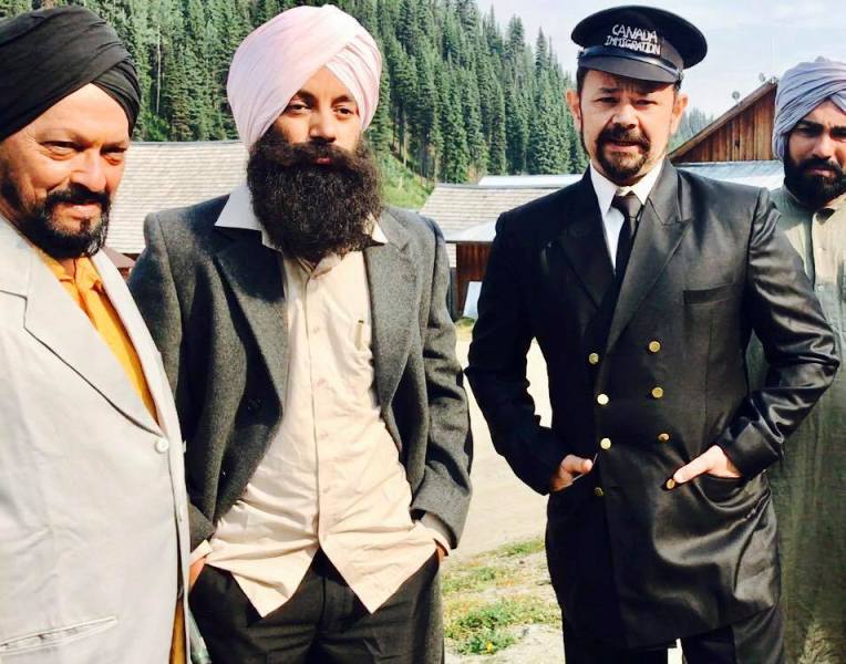 Raj Zutshi (far right) filming a movie