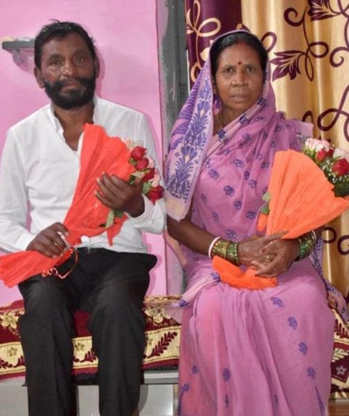 Nikki Pradhan's father Soma Pradhan and her mother Jitan Devi