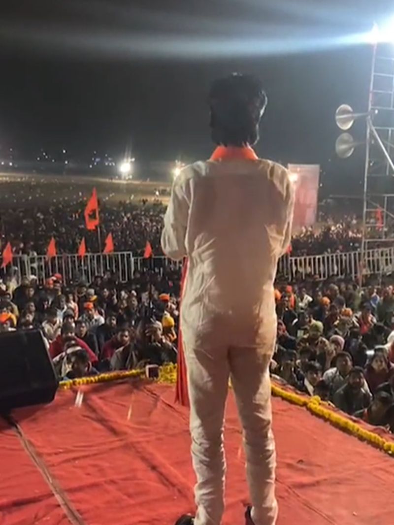 Manoj Jarange Patil speaking at a rally.