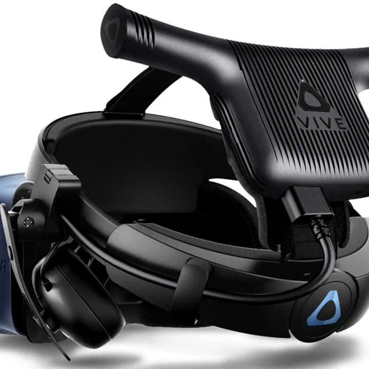 Close-up of the Vive Pro headset.