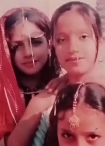 Seema Haider (left) with her sisters as a teenager.