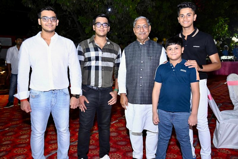 Nand Kishore Yadav and his grandchildren