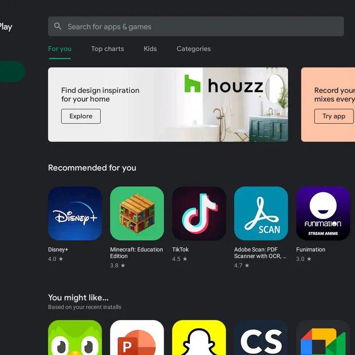 How to Download Android Apps on Chromebook 3 Chromebook's Google Play Store homepage.
