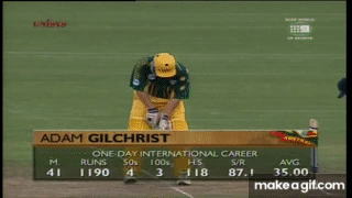Adam Gilchrist Wiki, Height, Age, Wife, Children, Family, Biography, etc. 10 Adam Gilchrist BIG SIX in Murali! SCG 1999 on Make a GIF