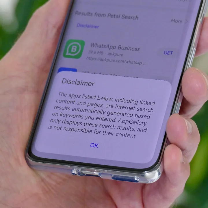 How to install Android apps from outside the Play Store 1 This is a warning about installing APK files on Huawei phones.