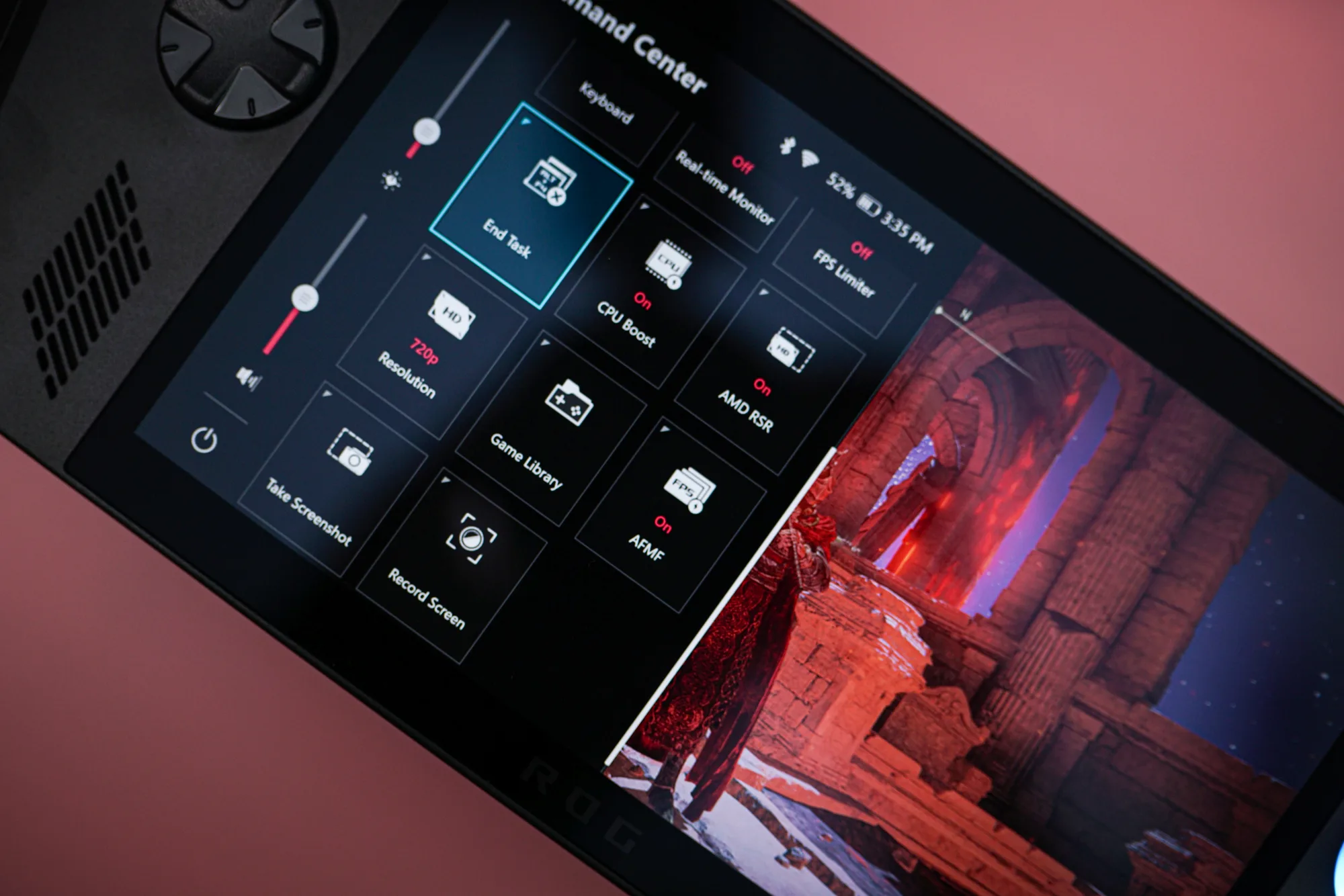 Asus ROG Ally X Overlay.