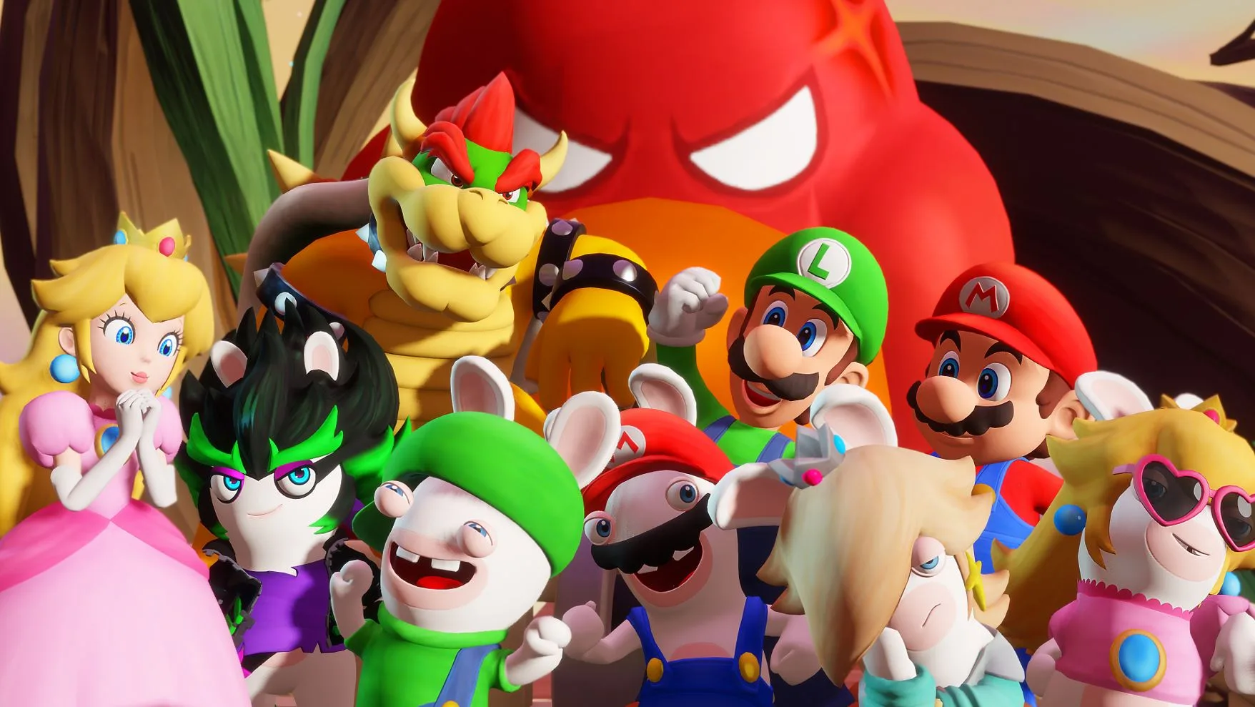 In Mario + Rabbids: Sparks of Hope, an angry Wiggler attacks the heroes from behind.