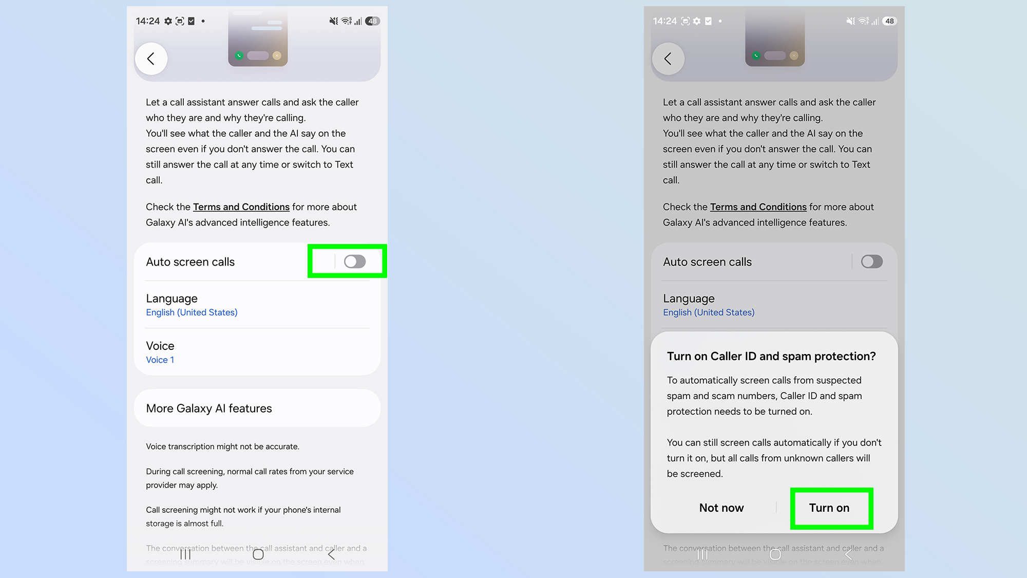 Galaxy S26 پر کال اسکریننگ کیسے ترتیب دی جائے۔