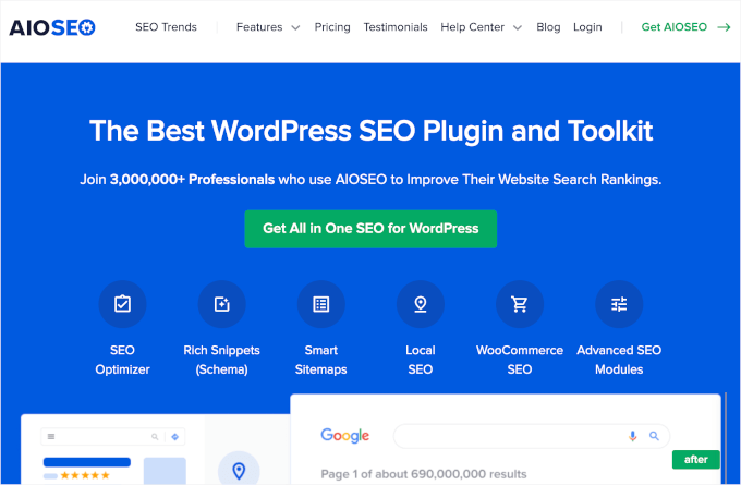 AIOSEO ہوم پیج