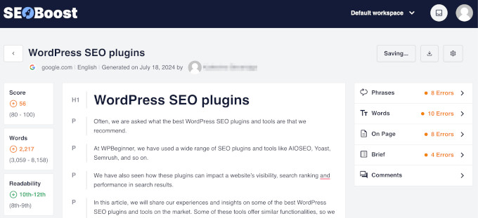 SEO بوسٹ مواد کی اصلاح